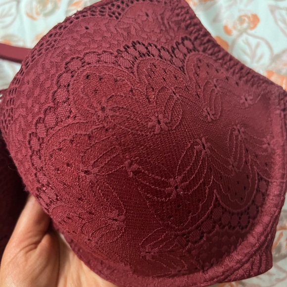 Women's Auden Front Hook Lace T-Back Red Bra Full Coverage Size 36DD - Picture 6 of 11
